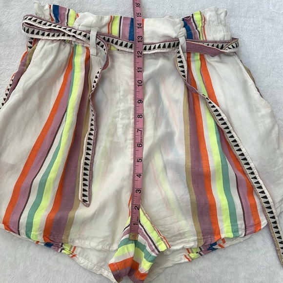 Lemlem H&M Womens High Waist Lightweight Breathable Linen Blend Stripe Shorts S - Picture 12 of 13